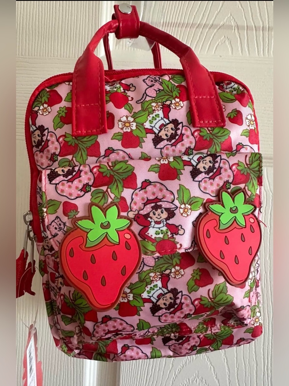 Strawberry Shortcake mini Backpack Bag 9” with Strawberry Accents new